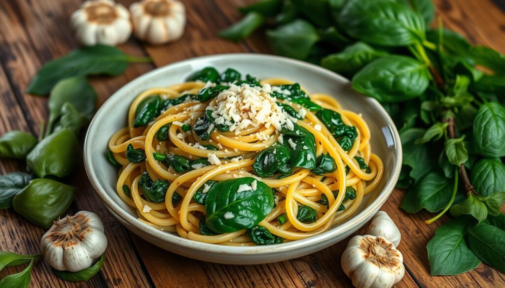 easy pasta recipes with spinach