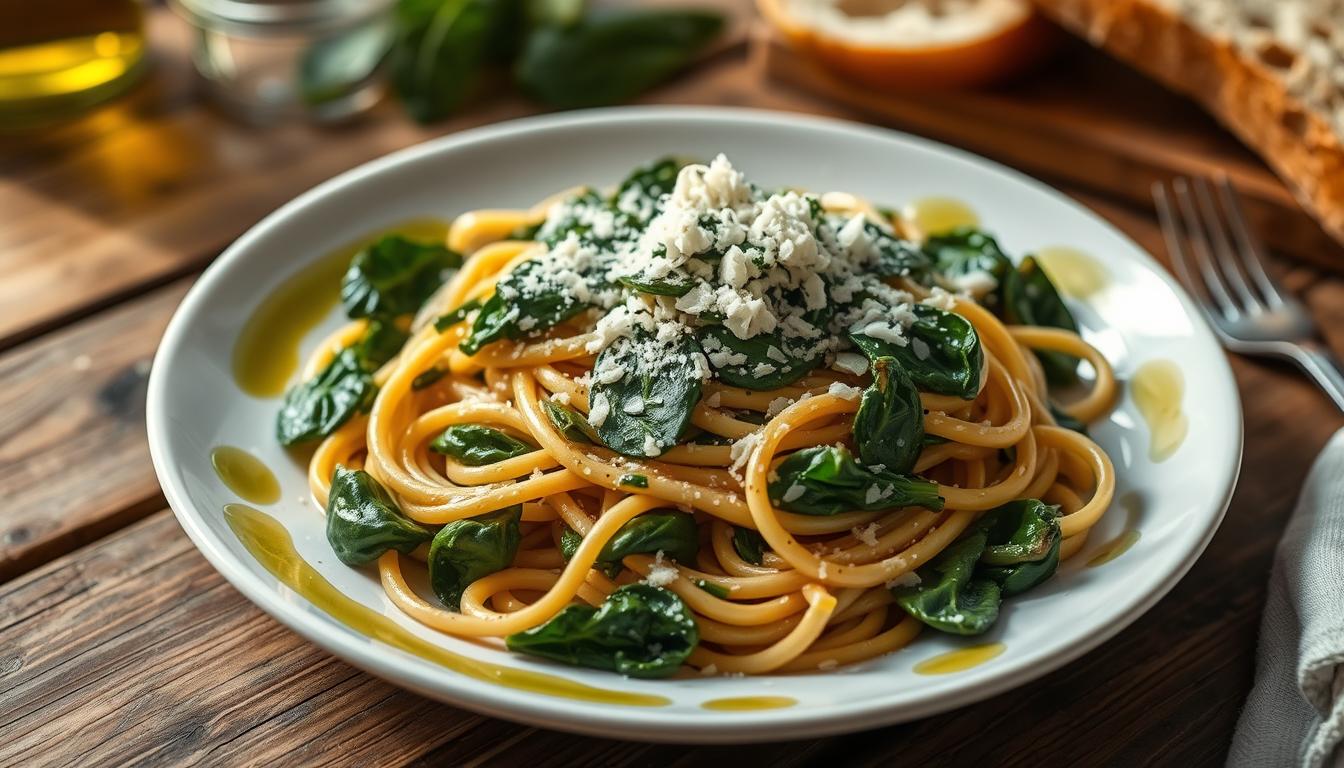 pasta spinach garlic